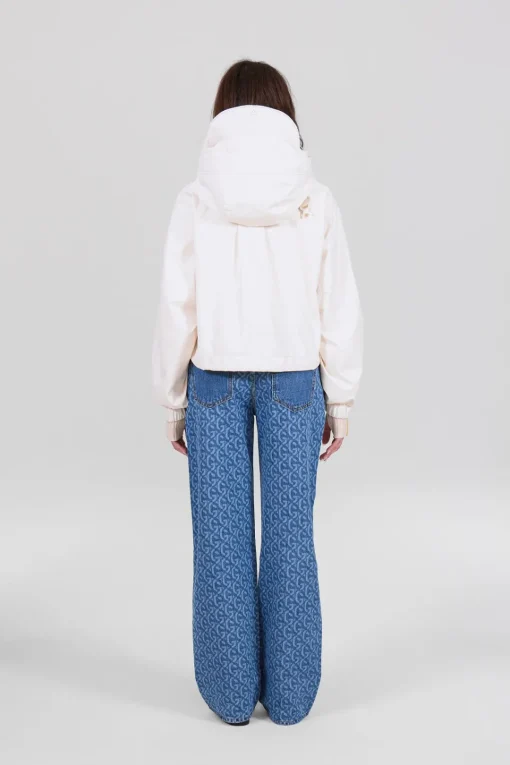 Gertrude Coupe-vent court à détails techniques Shiloh Blanc Sale