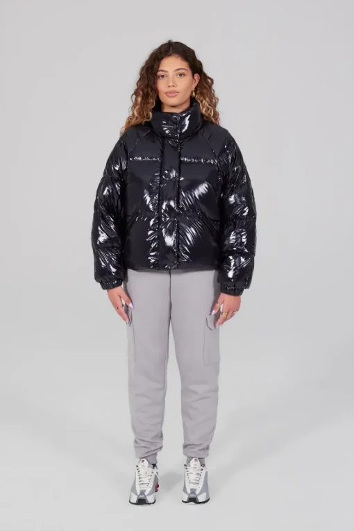 Gertrude Doudoune bouffante en nylon brillant Emmanuelle Bright Darknight Flash Sale