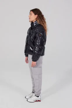Gertrude Doudoune bouffante en nylon brillant Emmanuelle Bright Darknight Flash Sale