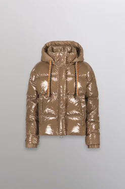 Gertrude Doudoune courte nylon glossy Lili Bright Taupe Clearance