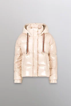 Gertrude Doudoune courte nylon glossy Lili Bright Beige New