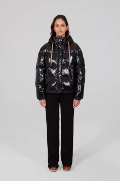 Gertrude Doudoune courte nylon glossy Lili Bright Noir Flash Sale