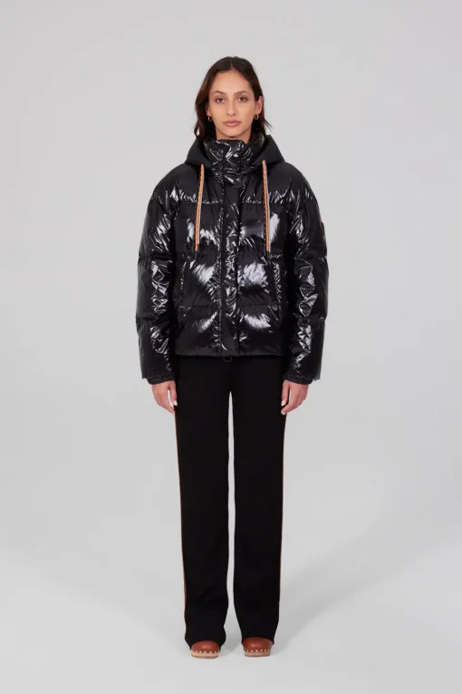 Gertrude Doudoune courte nylon glossy Lili Bright Noir Flash Sale
