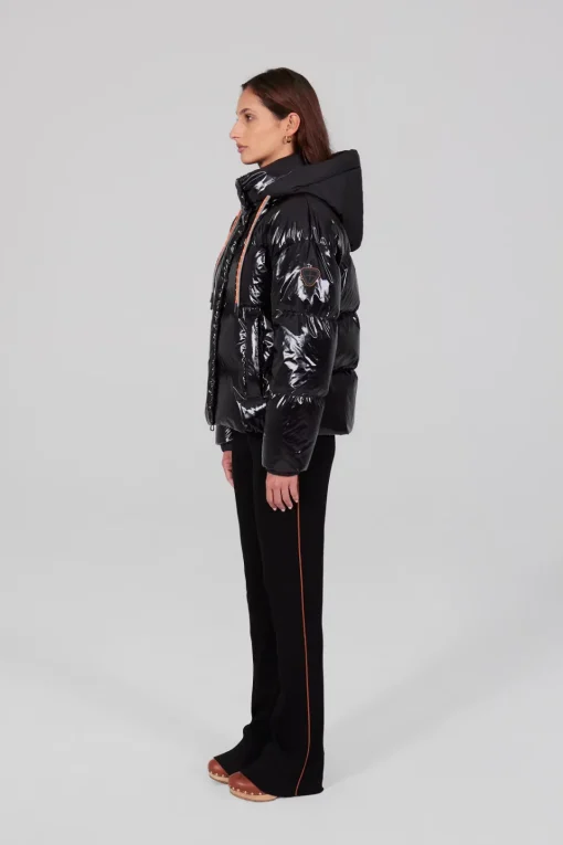Gertrude Doudoune courte nylon glossy Lili Bright Noir Flash Sale