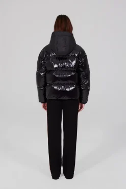 Gertrude Doudoune courte nylon glossy Lili Bright Noir Flash Sale
