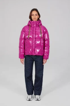 Gertrude Doudoune courte nylon glossy Lili Bright Fuschia Best Sale