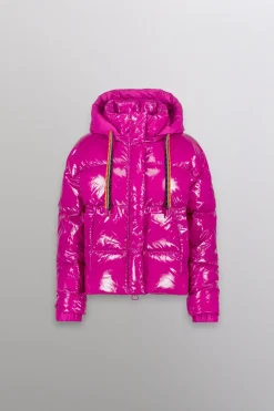Gertrude Doudoune courte nylon glossy Lili Bright Fuschia Best Sale