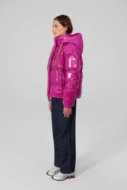 Gertrude Doudoune courte nylon glossy Lili Bright Fuschia Best Sale