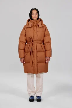 Gertrude Doudoune longue oversize Pamela Cuir Clearance