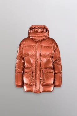 Gertrude Doudoune oversize ceinturable en nylon brillant Manie Bright Cuivre Best