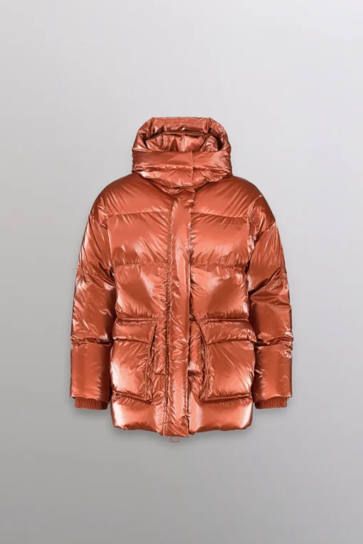 Gertrude Doudoune oversize ceinturable en nylon brillant Manie Bright Cuivre Best