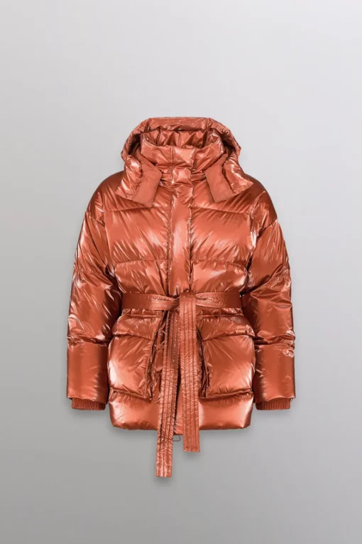Gertrude Doudoune oversize ceinturable en nylon brillant Manie Bright Cuivre Best