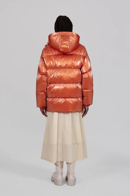 Gertrude Doudoune oversize ceinturable en nylon brillant Manie Bright Cuivre Best