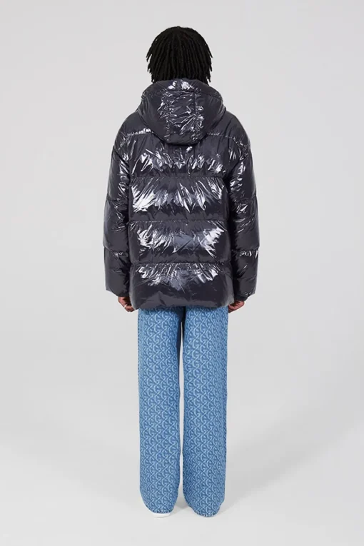 Gertrude Doudoune oversize ceinturable en nylon brillant Manie Bright Darknight Cheap