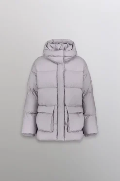 Gertrude Doudoune oversize unisexe mate Manie Texture Souris Best