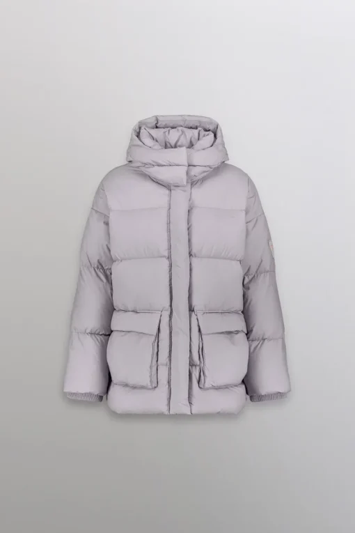 Gertrude Doudoune oversize unisexe mate Manie Texture Souris Best