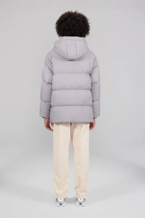 Gertrude Doudoune oversize unisexe mate Manie Texture Souris Best