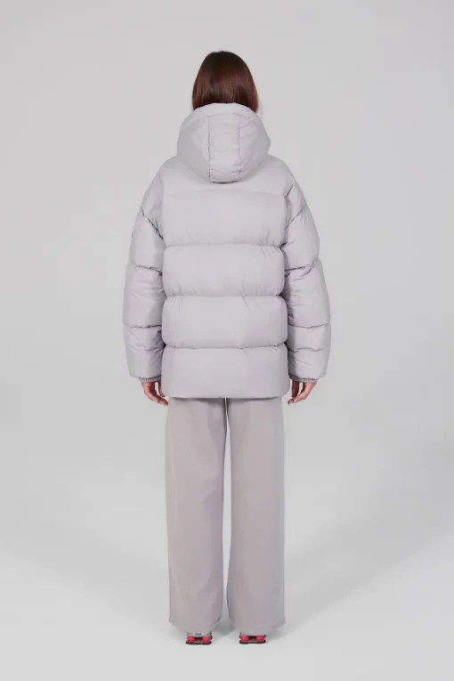 Gertrude Doudoune oversize unisexe mate Manie Texture Souris Best