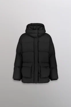 Gertrude Doudoune oversize unisexe mate Manie Texture Noir Hot