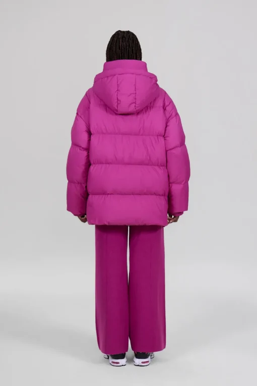 Gertrude Doudoune oversize unisexe mate Manie Texture Fuschia Fashion
