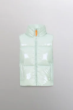 Gertrude Doudoune puffy brillante sans manche Galilée Menthol Flash Sale