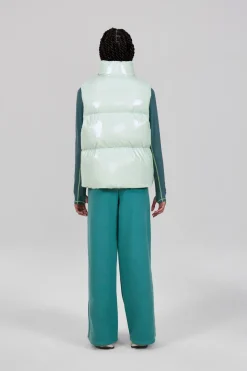 Gertrude Doudoune puffy brillante sans manche Galilée Menthol Flash Sale