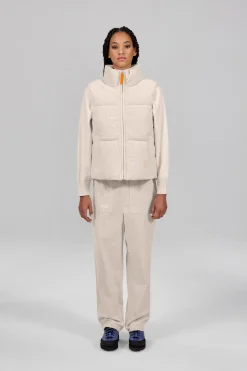 Gertrude Doudoune sans manche en velour côtelé Galilée Velvet Beige Best