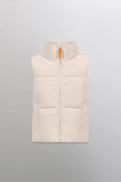 Gertrude Doudoune sans manche en velour côtelé Galilée Velvet Beige Best
