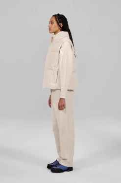Gertrude Doudoune sans manche en velour côtelé Galilée Velvet Beige Best