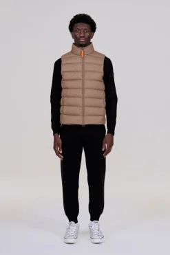 Gertrude Doudoune sans manches coupe droite Kitou Taupe Discount