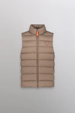 Gertrude Doudoune sans manches coupe droite Kitou Taupe Discount