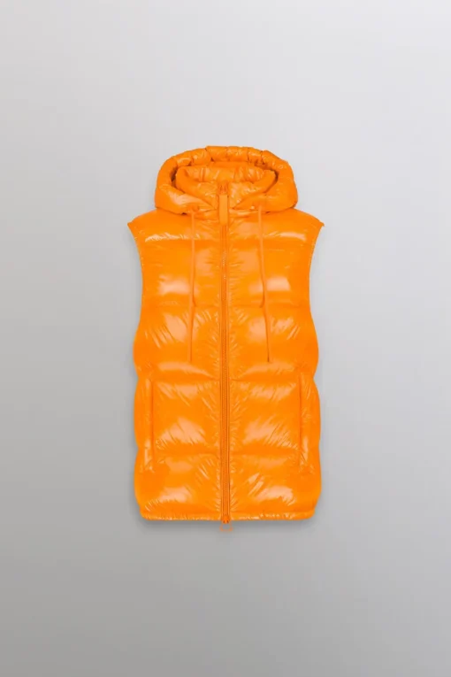 Gertrude Doudoune sans manches en nylon brillant Cesar Orange Best Sale