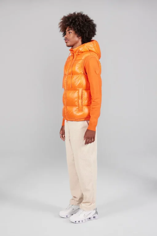 Gertrude Doudoune sans manches en nylon brillant Cesar Orange Best Sale