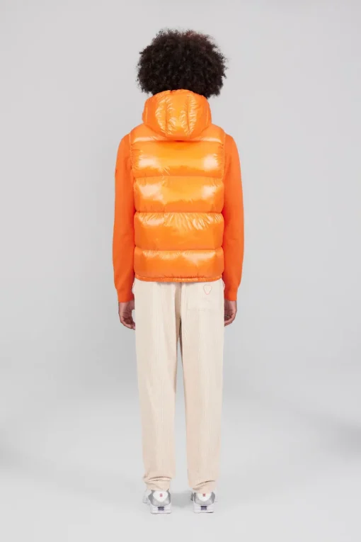 Gertrude Doudoune sans manches en nylon brillant Cesar Orange Best Sale