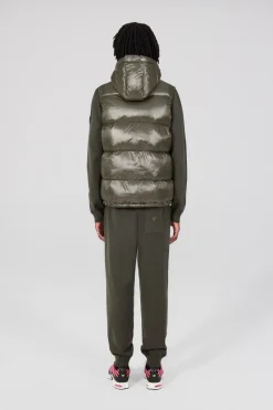 Gertrude Doudoune sans manches en nylon brillant Cesar Kaki Clearance