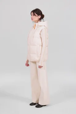 Gertrude Doudoune sans manches en néoprène fin Cesar Beige Discount