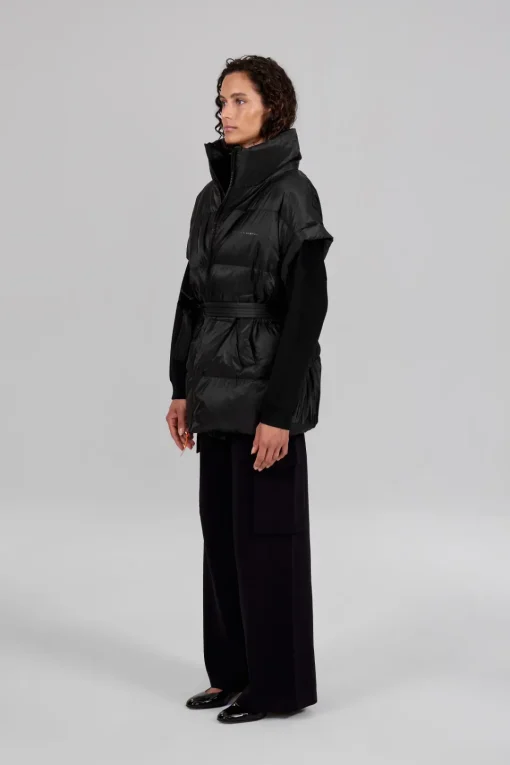 Gertrude Doudoune sans manches oversize en nylon ripstop Gaia Noir Sale