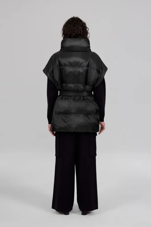 Gertrude Doudoune sans manches oversize en nylon ripstop Gaia Noir Sale