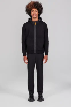 Gertrude Gilet bi-matière à capuche Ken Noir Discount