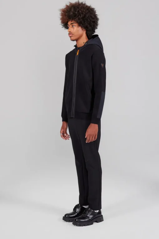 Gertrude Gilet bi-matière à capuche Ken Noir Discount