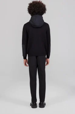Gertrude Gilet bi-matière à capuche Ken Noir Discount
