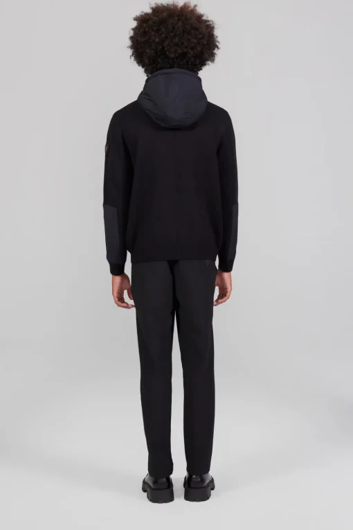 Gertrude Gilet bi-matière à capuche Ken Noir Discount
