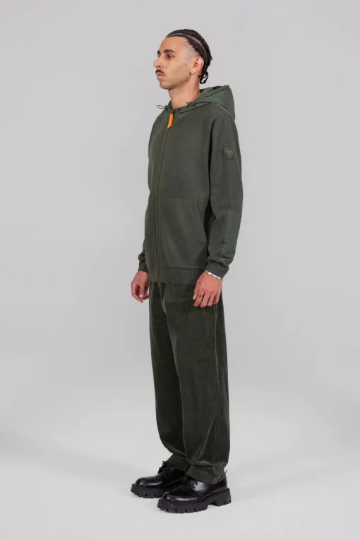 Gertrude Gilet bi-matière à capuche Ken Kaki Clearance