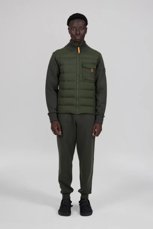 Gertrude Gilet bi-matière col cheminée Laurenzo Kaki Cheap