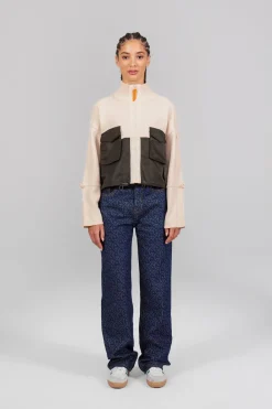 Gertrude Gilet bi-matière Diane Beige Discount
