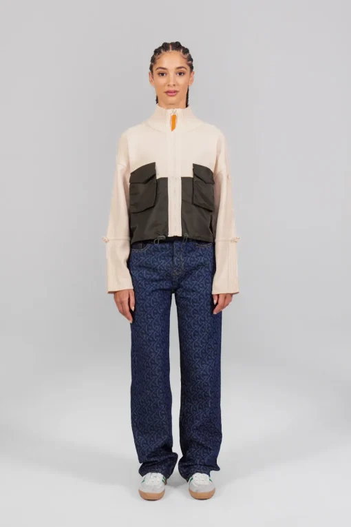 Gertrude Gilet bi-matière Diane Beige Discount