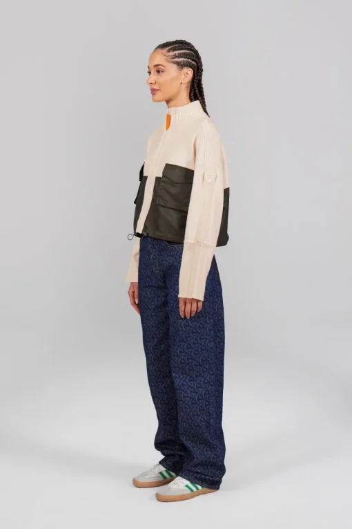 Gertrude Gilet bi-matière Diane Beige Discount