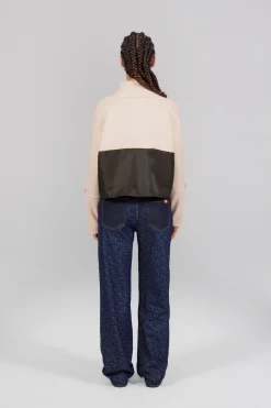 Gertrude Gilet bi-matière Diane Beige Discount