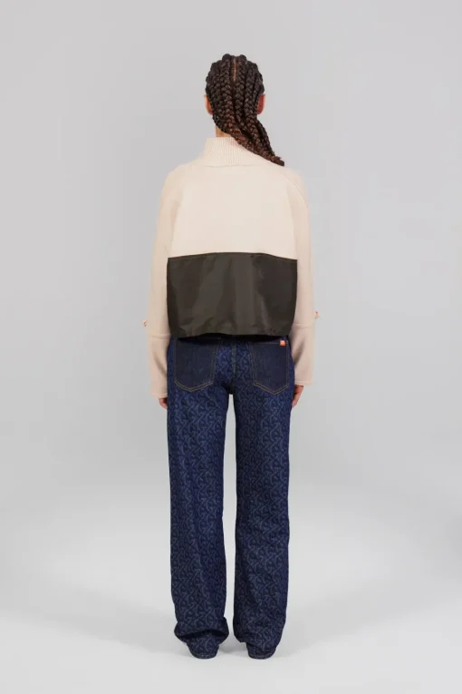 Gertrude Gilet bi-matière Diane Beige Discount