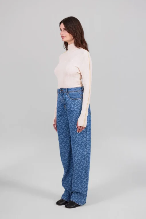 Gertrude Jeans boyfriend taille haute monogramme Stella 6monthwash Shop